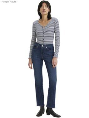 Levi's Classic Straight Mid Rise Jeans Stretch Easy Fit Casual Denim